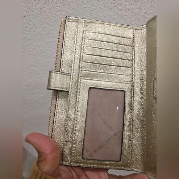 Michael Kors Gold Metallic Wristlet Wallet - Picture 9 of 9